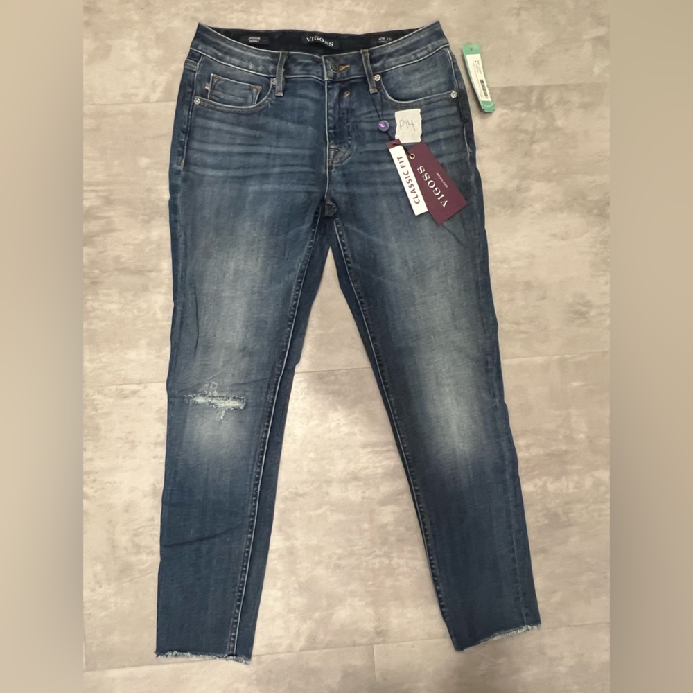 NWT Vigoss Jagger Skinny Jean – Honey Distressed, Frayed Hem